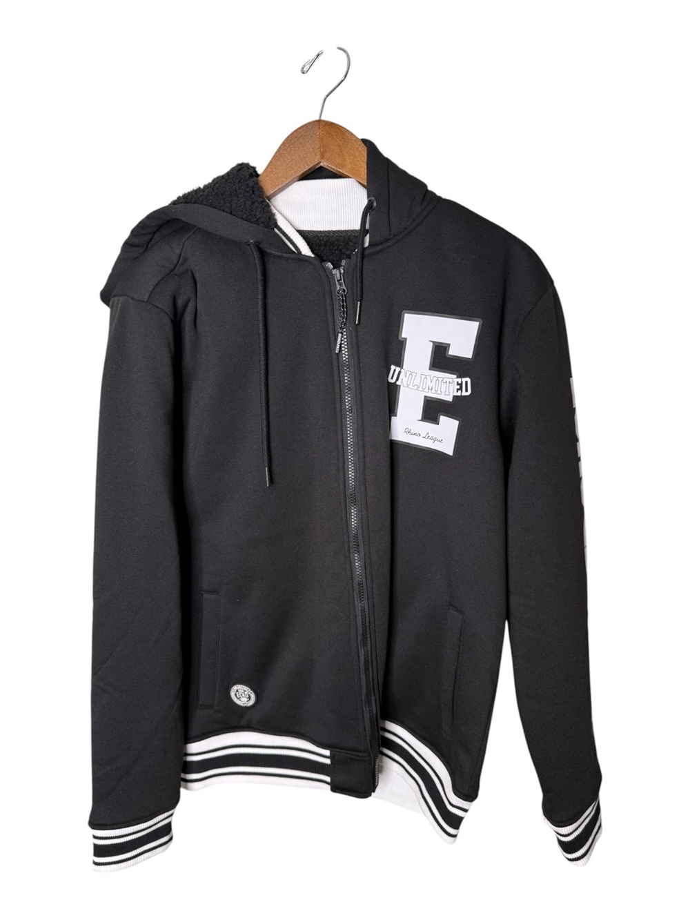 Ecko Unltd. Black Sherpa Lined Full Zip Hoodie Small NWT